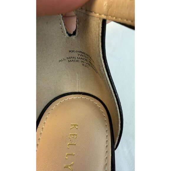 Kelly & Katie Himesta Women's Size 7WW Black Wedge Sandal Casual Minimalist - Picture 12 of 13